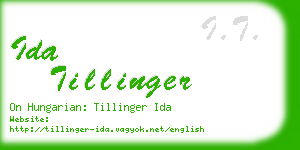 ida tillinger business card